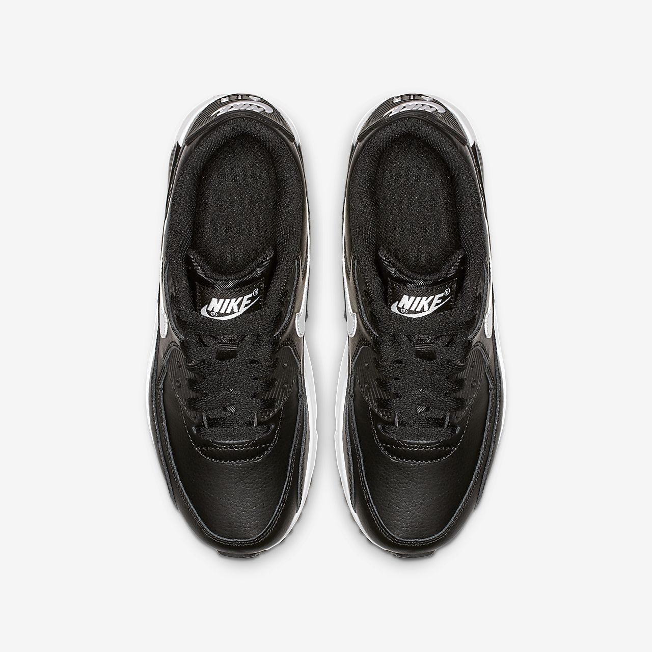 Nike Air Max 90 Leather - Sneakers - Sort/MørkeGrå/Hvide | DK-74331